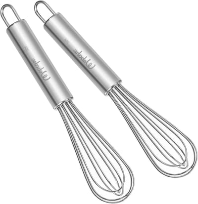 Mini-garde Set - Kleine klopper - Mengen en kloppen - Roestvrij staal - 17 cm 2 stuks - Zilver