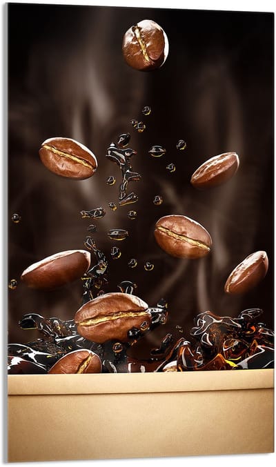 TMK ArtDeko Serie - Snijplank - 30x52 cm - Glas - Koffie Design