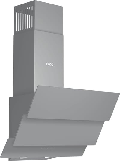 Wiggo WE-D533G(G) – Schuine Afzuigkap 50 cm – Grijs Triple Glas – LED Verlichting – Touch Control – 5 jaar garantie