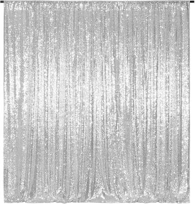 JHUBERS- Gordijn 183x213cm - Pailletten Achtergrond - Bruiloft/Party - Hoge Kwaliteit Linnen - Schitterend Effect - Handgesneden Formaat - Achtergrondstof