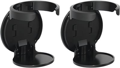 VHV-Bekerhouder - Bekerhouder wandmontage - Flessenhouder - Zelfklevend - Opvouwbaar - Set van 2 - Universeel - Voor auto, boot, caravan en kantoor - Zwart
