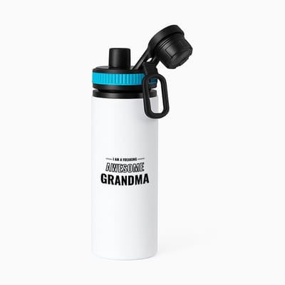 Hacebo® - I am a freaking awesome grandma waterfles met draaidop blauw - Oma - de meest geweldigste oma - verjaardagscadeau - verjaardag - cadeau - cadeautje voor oma - oma artikelen - kado - geschenk - gift - water fles - 850ML