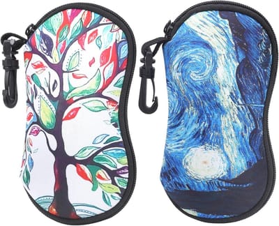 Brillenkoffers - Brillenkokers - Veilig Opbergen - Schokbestendig Neopreen - 2 Stuks - Zwart