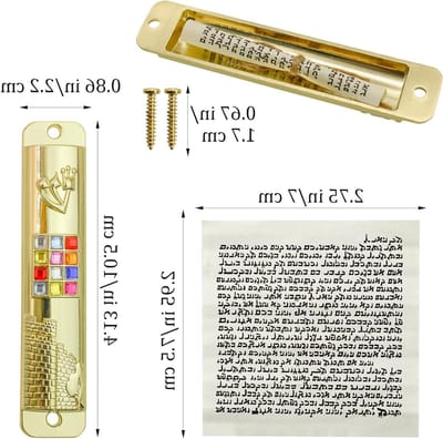 Mezuzah met Rol voor Deur, Metalen Mezuzah Cover met 12 Stammen van Israël, Joodse Huisdecoratie en Geschenk voor Woninginwijding en Feestdagen