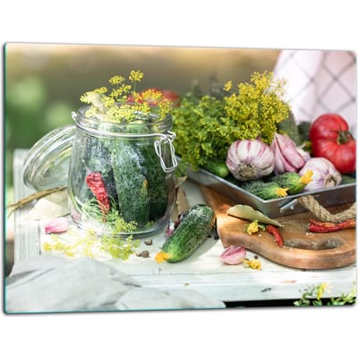 TMK ArtDeko - Snijplank Glas - 52x40 - Motief Warzywa - Inductieveilig