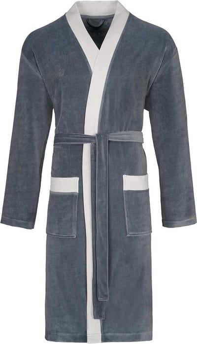 Badjas Kimono - Herendeken - Ontspannen Thuis - Zacht Nikivelours - 493 - Blauw