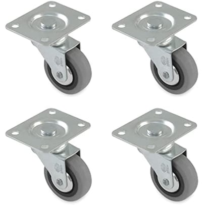 Pack van 4 meubelwielen 30 mm met plaat en lagers - maximaal 15 kg
