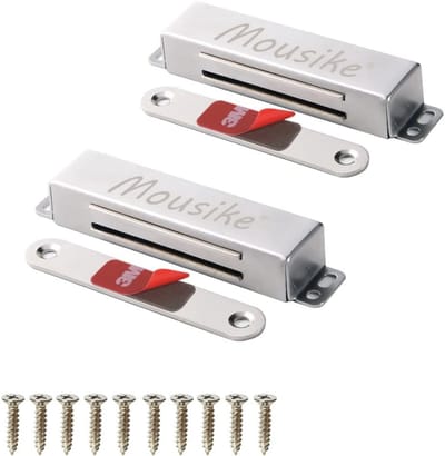Magnetische Deurklink voor Veiligheid - Zilveren Roestvrij Stalen Magnetische Sluitingen (2 Stuks)