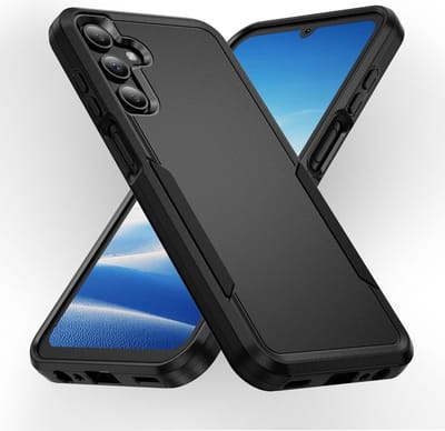 Casemania Hoesje Geschikt voor Samsung Galaxy A15 - Zwart - Heavy Duty Armor Back Cover