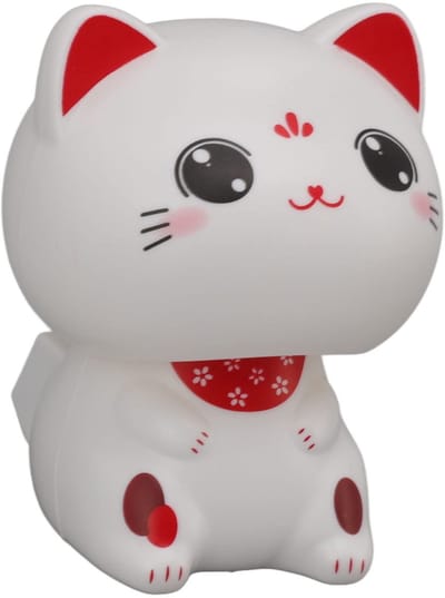 Dailygoods - Lucky Nodding Cat - Feng Shui Decor - Mini Gelukskat - Zonne-energie - Auto Dashboard Decoratie - Voor Thuis en Restaurant - Met Grote Ogen