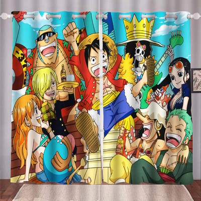 Monkey D Luffy Home Cartoon Gordijn One Piece Schattige Print Lichtfilterende Gordijnen Woonkamer Slaapkamer Hitte- en Zonbescherming 280x180cm