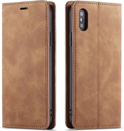 Geschikt voor Apple iPhone XR Luxe Leren Bookcase | Bruin | Portemonnee Hoesje | Lederen Wallet Case | Magnetisch