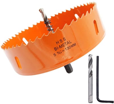 Dailygoods - Hole Saw - 130 mm - Bimetalen zaagblad - Oranje - Hout en PVC - Professionele booraccessoires - 130 mm