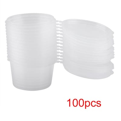 Gobelets en plastique transparent de 100 ml (l4 oz) pour sauces à emporter, boîte d'assaisonnement, gobelet à sauce