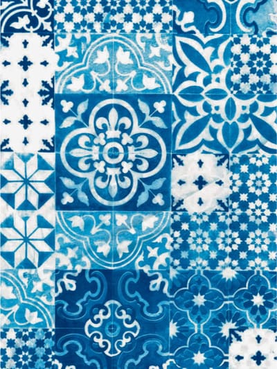 Decopatch papier Portugese Tegel blauw