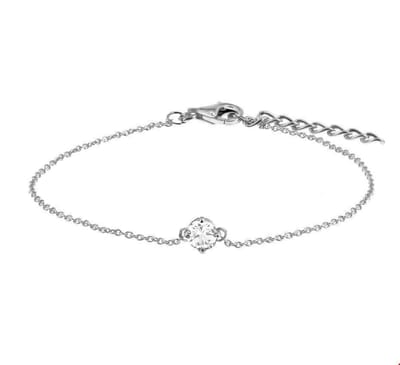 Zilver Gerhodineerde Armband zirkonia 16 1324170