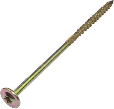 Dailygoods- Houtschroeven Set van 20 - Ø6 x 150 mm - Brede Lenskop - Steraandrijving T30 - Messing Staal - Antisplijting - Schroeven