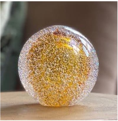 Urn Glasreliek Bol Stardust-line bulb transparant Gold as in glas A11STBTG