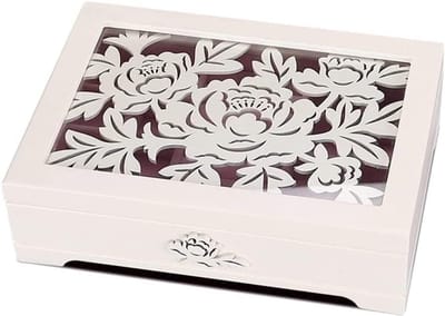 Houten Sieradenkist - Opbergdoos - Sieraden Opbergen - Met Spiegel - 26x16x8cm - Houtkleur