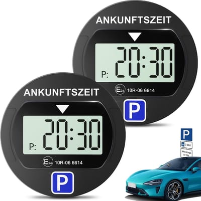 WARMFAY Elektronische parkeerschijf met toestemming van KBA- 2 PACK-Zwart