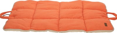 Animal Boulevard reismat 100 x 75 cm met twee handvatten - makkelijk in onderhoud - pluche + oranje textiel