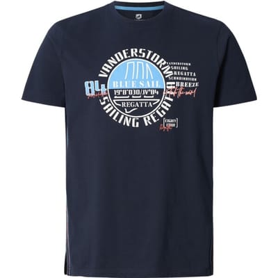 Jan Vanderstorm herren T-Shirt - 52/54 - donkerblauw - Plus Size