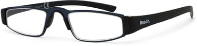 Leesbril Readr. LIMO – Kleur blauw/zwart – Sterkte +1.00 – Model lookover - Lichtmetalen montuur– Unisex leesbril – Extra lange rubberized veren – Hoogwaardige kwaliteit – Geschikt voor dagelijks gebruik
