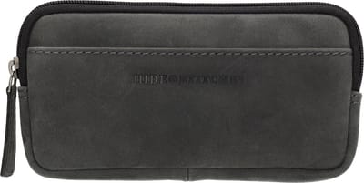 Hide & Stitches Idaho Telefoontasje Dames - Crossbodytas voor Dames - Schoudertas van 100% Leder - Zwart