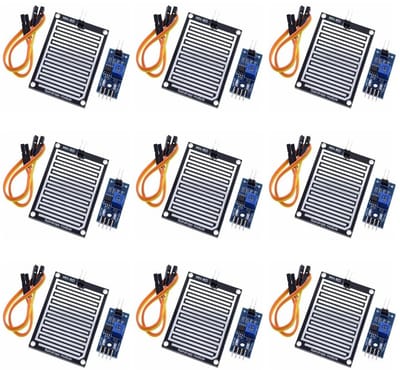 Allecto - Regenpotten - Regensensor Module - Geschikt voor Arduino en Raspberry Pi - Digitale en Analoge Uitgang - 9 Stuks