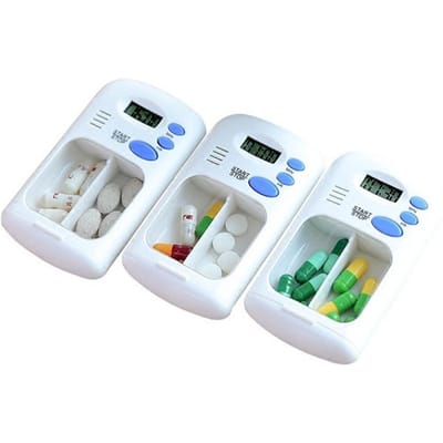 Mini Digitale Medicijn Organizer met Elektrisch Alarm Draagbare Medicijn Opbergdoos voor Kantoor Of white