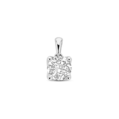 14K witgouden hanger lab grown diamant 1.00ct h si 11 mm - 4106439