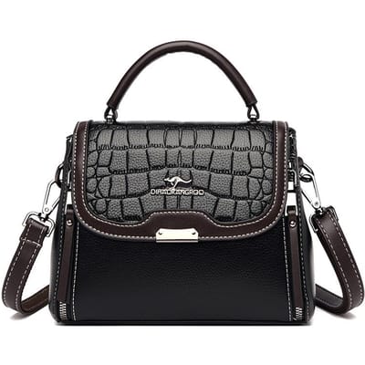 Nouveau Sac pour Femmes Bandoulière Croisée Motif Crocodile Petit Sac Carré Tendance Simple Sac pour Femmes d'Âge Moyen Grande Capacité Femmes gray