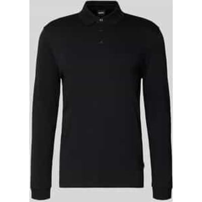 BOSS - Longsleeve Polo Pado Zwart - Regular-fit - Heren Poloshirt Maat L