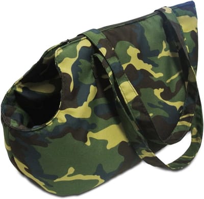 Transporttas Huisdier - Draagtas Hond Kat - Veilig Vervoer - Ritssluiting Zijkant - 40 x 30 x 20 cm - Camouflage