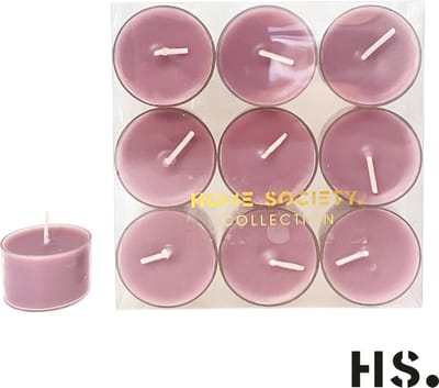 Home Society -Waxinelichtjes - Theelichtjes - 9 stuks - Lila