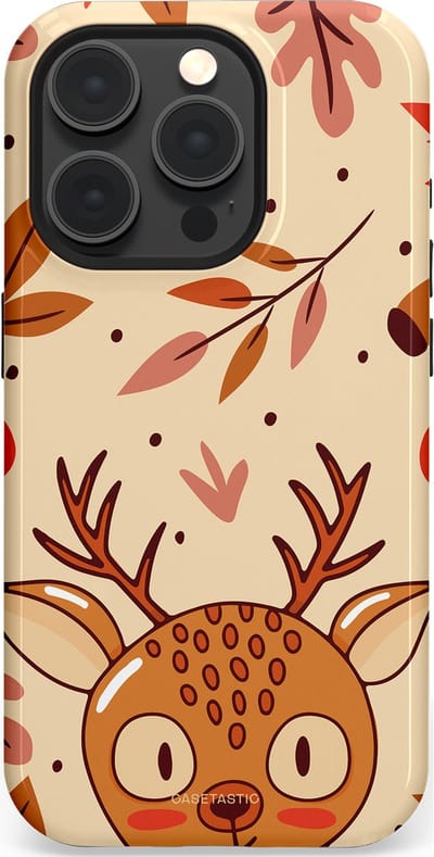 Casetastic hoesje geschikt voor Apple iPhone 15 Pro - MagSafe - Dubbellaagse bescherming - Hert in de herfst - Fashion Case - Zand Terracotta Rood