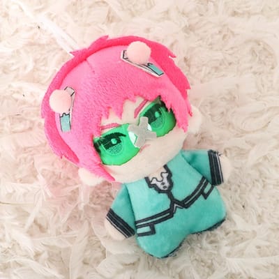10Cm Anime La Vie Désastreuse de Saiki K. Jouets Cosplay Saiki Kusuo Figurine Jouet Haute Qualité Corps de Dessin Animé Peluche Grinçante Pendentif 10cm