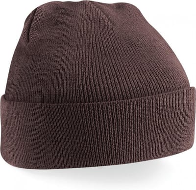 Gebreide muts polyester bruin
