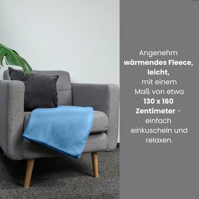 Extra Zachte Fleece Deken Blauw - 130x160 cm - Anti-Pluis - Oeko-Tex Gecertificeerd
