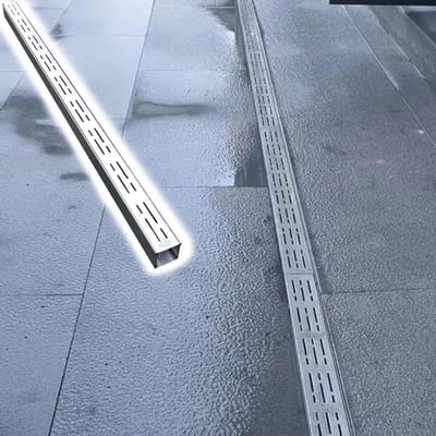 U-sleufafvoer - Afvoerkanaal Vloergoot - Wateroverlast Voorkomen - Belastbaar 500 kg - 120 cm - Zilver