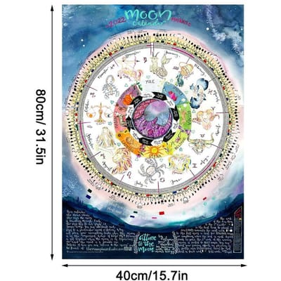 Calendrier Lunaire 2022 Calendrier Mural Suspendu Décoration Murale pour la Maison Cadeau pour Maison Bureau gray