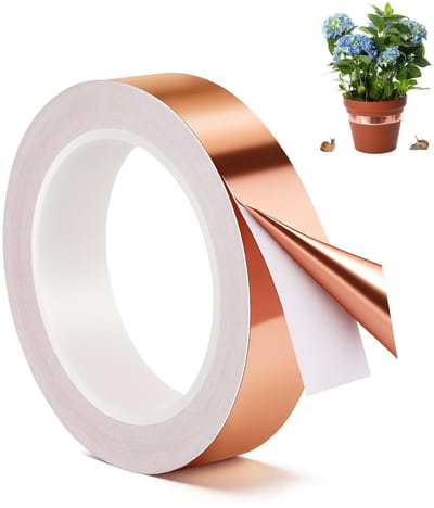 Kopertape - 2.5 Cm X 20 M - Kopertape Anti Slakken - Anti Slakken Tape - Slakkentape - Geleidende Tape - Niet-Giftig En Veilig - Planten Bescherming - Slakkenval - Geschikt Voor Bloempotten, Tuinborders En Moestuinbedden