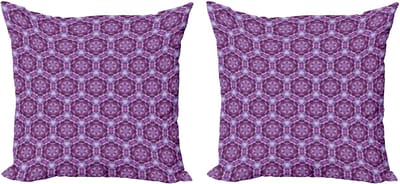 ABAKUHAUS psychedelische sierkussens, kussenhoez 2-pack, Fractal Primitive Mosaic, 40x40 cm, Donkerpaars en Violet