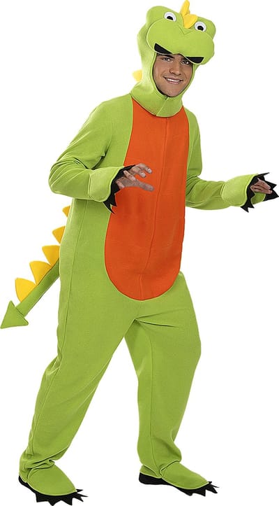FUNIDELIA Dinosaurus kostuum voor mannen - Maat: M - L - Groen
