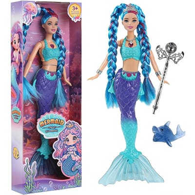 Zingende Gloeiende Zeemeerminpop 30cm Meerdere Stijlen Kleuren Ideaal Cadeau Voor Kinderen Meisjes blue