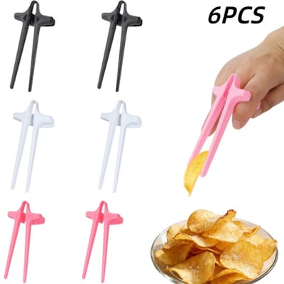 Set van 6 - Vinger Eetstokjes - Finger Chopsticks - Chips sticks - Snack eetstokjes - Snack Clip - Eetstokjes - Keukenaccessoires - Tijdens het spelen van bordspellen of kaartspellen blijven er geen voedselresten aan je vingers plakken