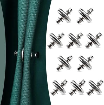 10 paar gordijnmagneten clips, magnetische gordijnclips sluiting afneembaar gordijn magnetische terughoudknop gordijngewichten clip op magneten clips voor bevestiging gordijn om lichtlekkage