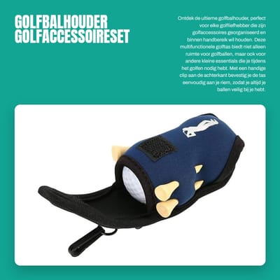 Dailygoods- Golfaccessoireset Multi-Functioneel - Golfbalhouder - Golf tee-tas - Drinkzak - Opbergzak - Veilig met clip - Golftas