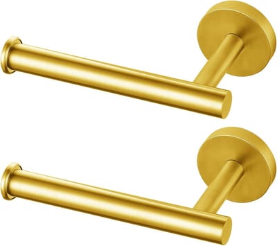 Ronde Wandbeugel voor Toiletpapier, Roestvrijstalen Houder, 2-Pack Goud, Geschikt voor Badkamer en Keuken, Duurzaam en Stijlvol