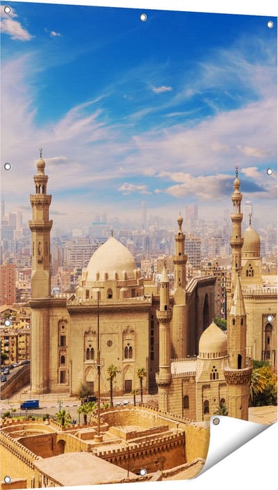 Gards Tuinposter Moskee in Cairo, Egypte - 80x120 cm - Tuindoek - Tuindecoratie - Wanddecoratie buiten - Tuinschilderij